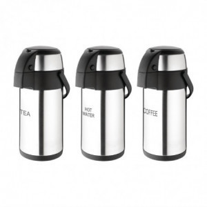 Stainless Steel Pump Pot for Tea - 3L - Olympia