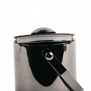 Titanium Grey Double-Walled Ice Bucket with Lid 1 L - Olympia - Fourniresto