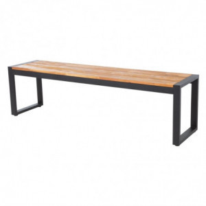 Bancs Industriels en Acier et Acacia 160 cm - Lot de 2 - Bolero - Fourniresto