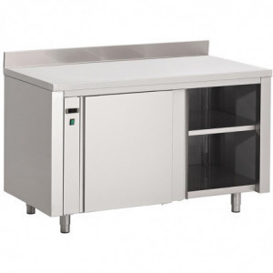 Wärmeschrank aus Edelstahl mit Spritzschutz - B 1600 x T 700mm - Gastro M