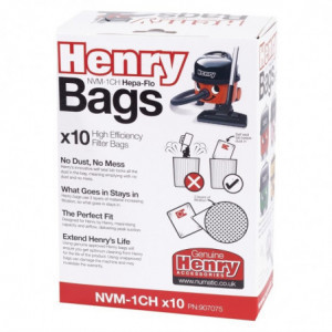 Sacs Aspirateur Henry - Lot de 10 - FourniResto - Fourniresto