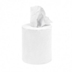 Mini Central Feed Roll 1 Ply - White - Jantex - Fourniresto