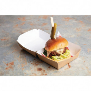 Kompostierbare Standard-Burgerboxen aus Kraftpapier - B 108 mm - Packung mit 250 Stück - Colpac