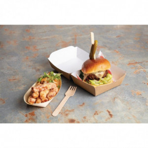 Grandes Boîtes Burger Kraft Compostables - P 135mm - Lot  de 250 - Colpac