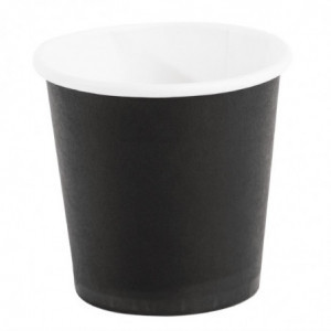 Disposable Black Espresso Coffee Cups - 120ml - Pack of 50 - Fiesta