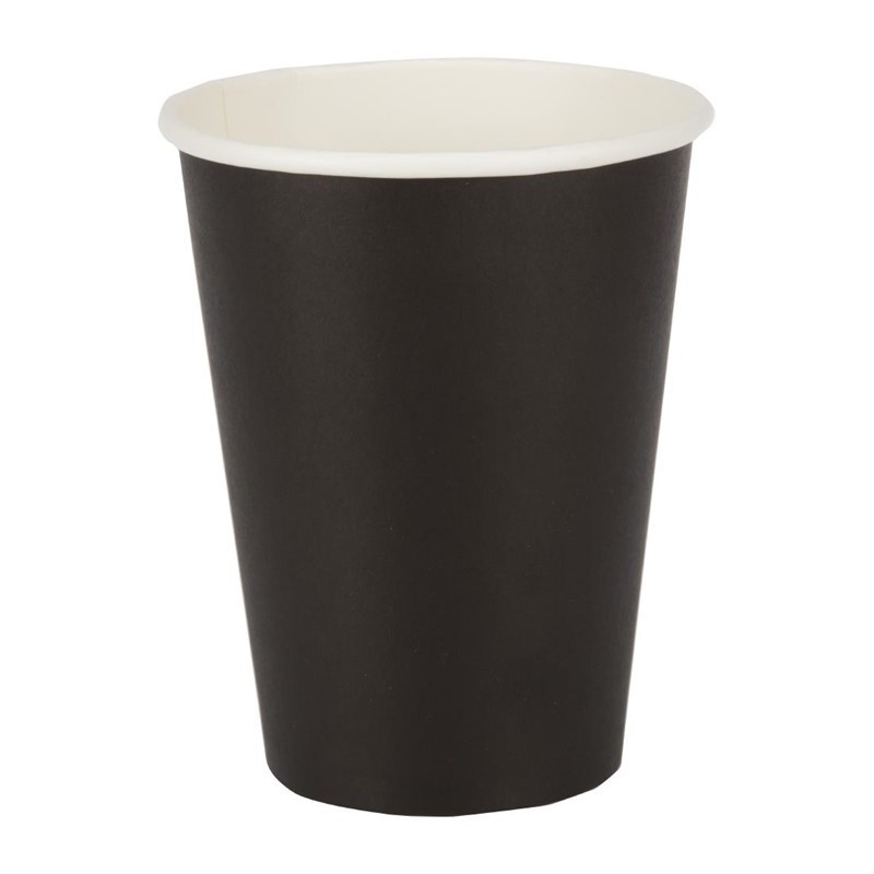 Disposable Black Hot Drink Cups 340ml - Pack of 50 - Fiesta