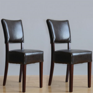 Chaises Confortables En Simili Cuir Marron Foncé - Bolero - Fourniresto