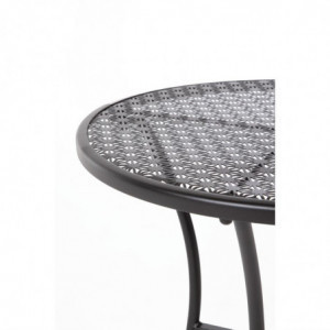 Table Bistro Ronde En Acier Ajouré - Noire - 600Mm - Bolero - Fourniresto