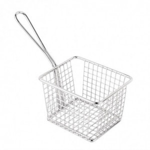 Large Square Presentation Basket With Long Stainless Steel Handle - Olympia - Fourniresto