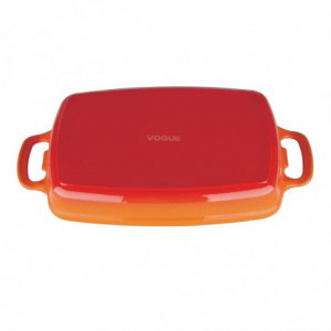 Rectangular Orange Cast Iron Dish - 2.8L - Vogue