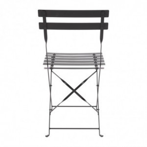 Chaises De Terrasse En Acier - Noires - Lot De 2 - Bolero - Fourniresto