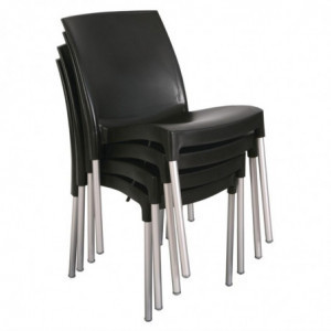 Chaises bistro empilables noires - Lot de 4 - Bolero