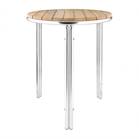 Round table in ash and aluminum 600mm - Bolero - Fourniresto