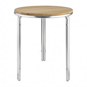 Table ronde en frêne et aluminium 600mm - Bolero - Fourniresto