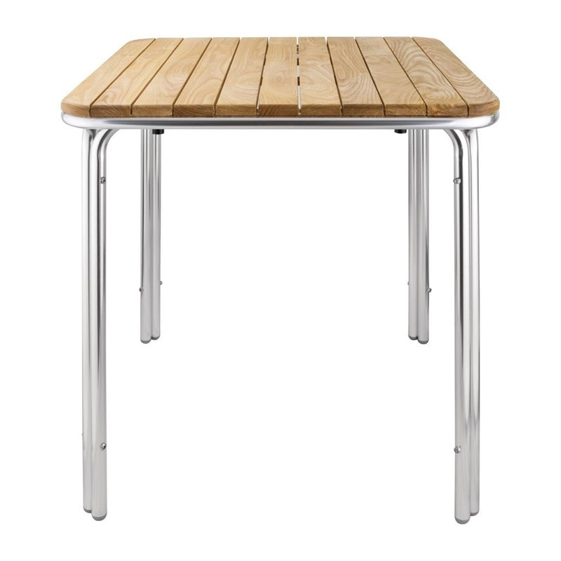 Table carrée en frêne et aluminium 700mm - Bolero - Fourniresto