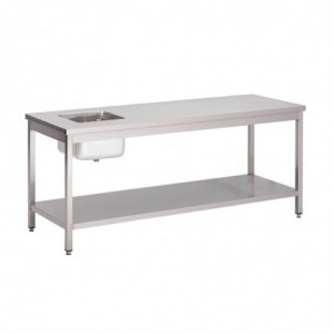 Table Du Chef Inox Avec Étagère Basse - L 2000 x P 700 mm - Gastro M