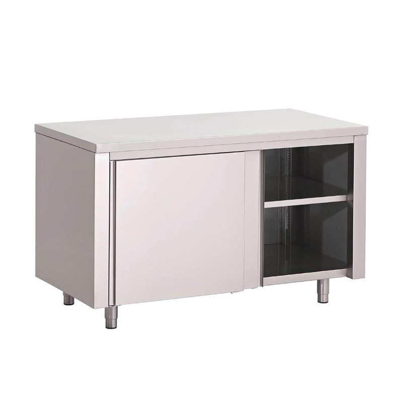 Meuble en Inox Avec Portes Coulissantes - L 1200 x P 700 mm - Gastro M