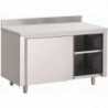 Meuble en Inox Avec Portes Coulissantes Et Dosseret- L 1600 x P 700mm - Gastro M