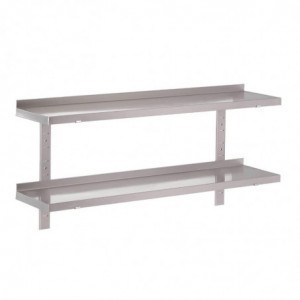 Stainless Steel Wall Shelf Without Brackets - W 1200 x D 400mm - Gastro M