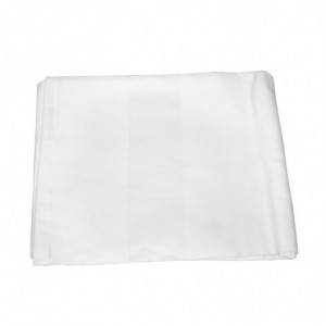 White tablecloth with satin band 1370 x 2280mm - Mitre Luxury - Fourniresto