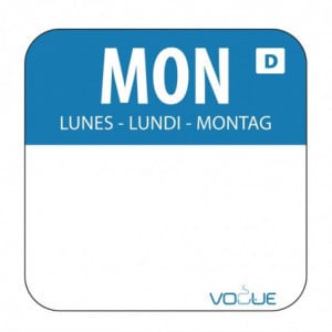 Lösliche Etiketten für Lebensmittel "Montag" - Schachtel mit 1000 - Vogue