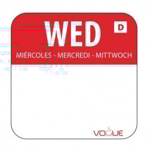 Lösliche Etiketten für Lebensmittel "Mittwoch" - Schachtel mit 1000 - Vogue