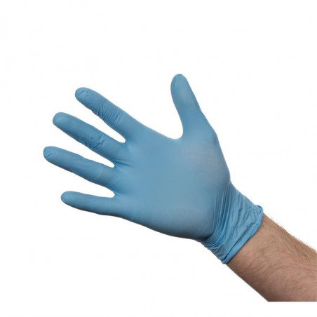 Gants en Nitrile Non Poudrés Bleus -  Taille S - Lot de 100 - FourniResto - Fourniresto