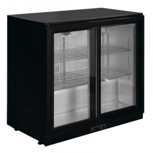 Black Back Bar 2 Sliding Doors 180 Bottles - 208 L - POLAR