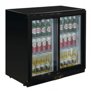 Black Back Bar 2 Sliding Doors 180 Bottles - 208 L - POLAR