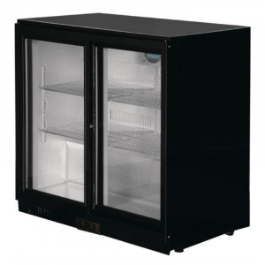 Arrière-Bar Noir 2 Portes Coulissantes 180 Bouteilles - 208 L - POLAR