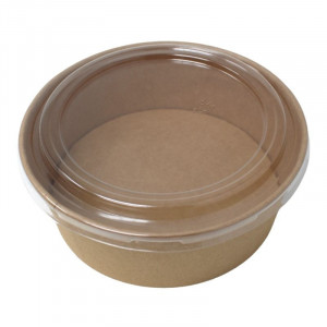 Kraft Salad Bowl with PET Lid - 1300 ml - Pack of 300