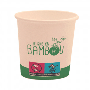 Becher Bio "Ich bin aus Bambus" - 35 cl - Packung mit 50