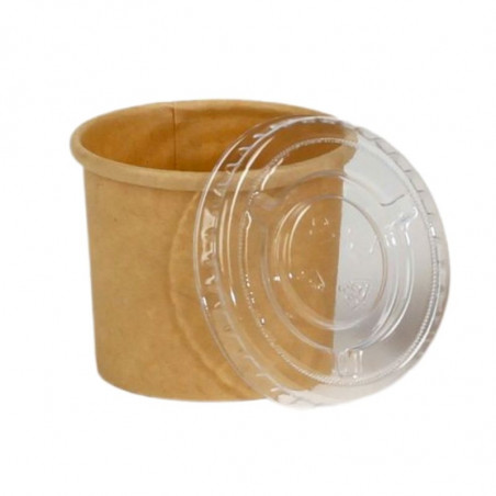 PET lid for 30 ml Kraft cardboard sauce pot - Pack of 50