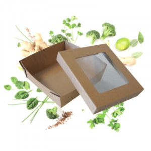 Boîte Repas à Fenêtre Large - Ecoresponsable  - Lot de 25