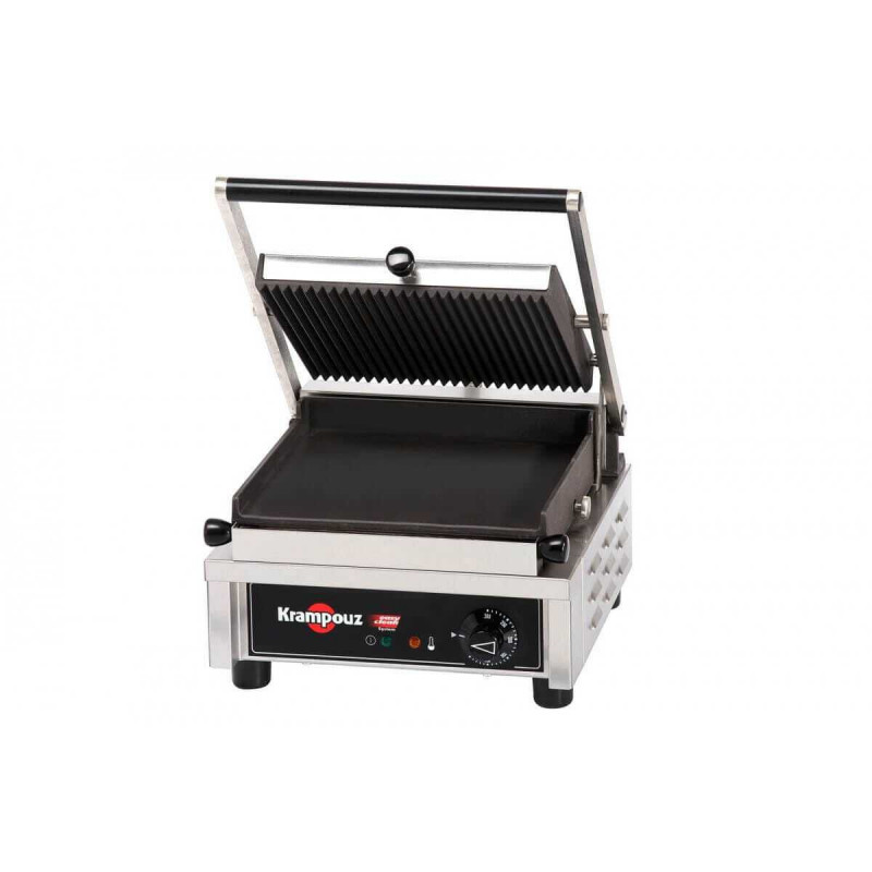 Professionelle Panini-Grill von Krampouz - Obere gerillte Platte, untere glatte Platte