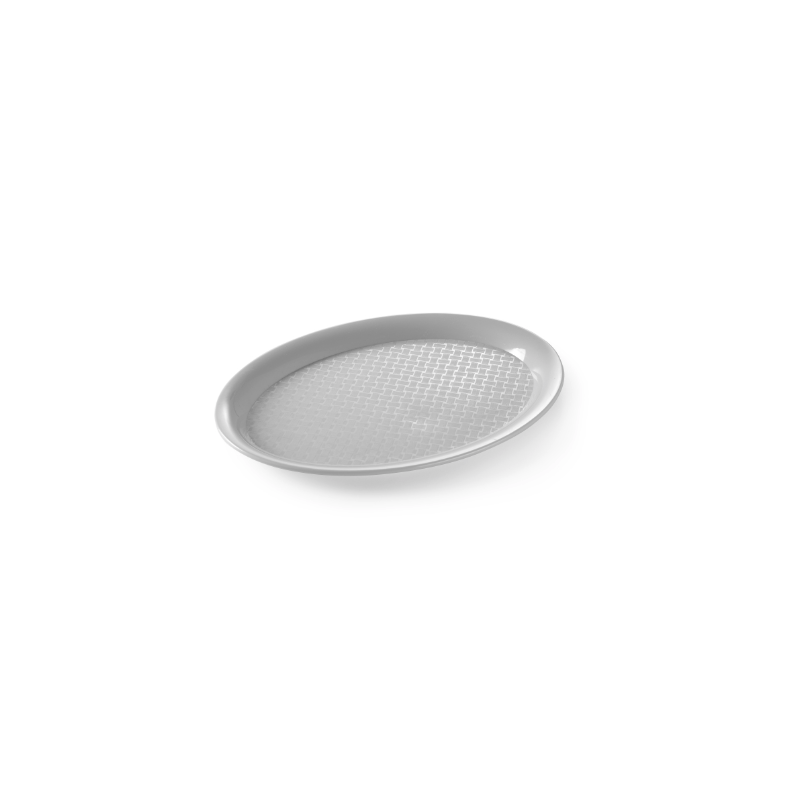 Oval Fast Food Serving Tray - Gray