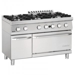 Herd 6 Flammen mit Gasofen GN 2/1 und Schrank Serie 700