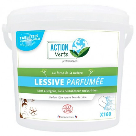 Tablettes de Lessive - Parfum Fleur de Coton - Lot de 160 - Action Verte