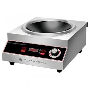Induktionswok Pro 3500 W Edelstahl — Konkave Zone Ø227