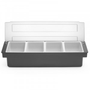 Ingredients Box - 4 Compartments in Black ABS - HENDI