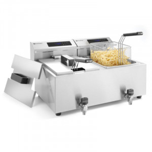 Profi Line fryer with digital drain tap - 2 x 8 l - Brand HENDI - Fourniresto