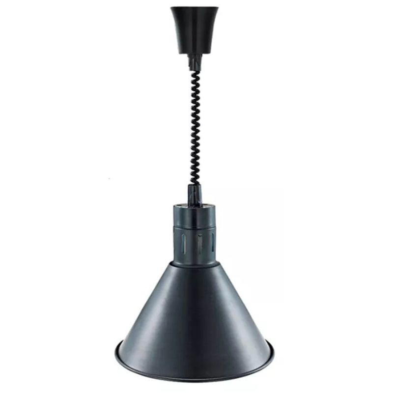 Lampe Chauffante Conique Noire avec Ampoule - Dynasteel