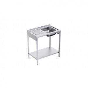 Tauchbecken 1 mit Regal und Abtropffläche links - L 1000 x T 500 mm - Aufbereitet