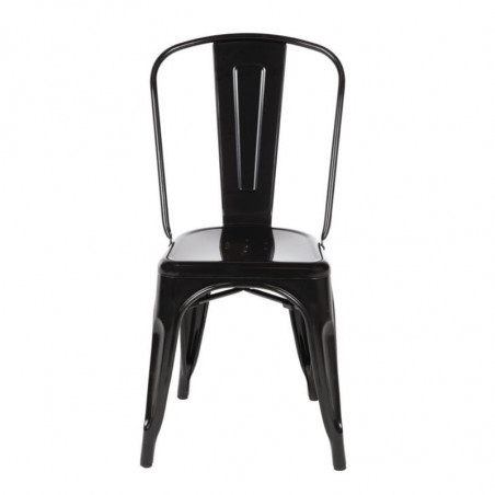 Stackable Bistro Chairs in Steel - Black - Set of 4 - Bolero