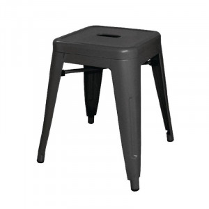 Schwarze Stahlhocker - 4er-Set - Bolero