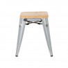 Niedrige Bistrohocker aus Stahl mit Holzsitz - 4er-Set - Bolero