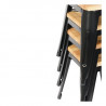 Niedrige Bistrohocker aus schwarzem Stahl mit Holzsitz - 4er-Set - Bolero