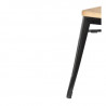 Niedrige Bistrohocker aus schwarzem Stahl mit Holzsitz - 4er-Set - Bolero