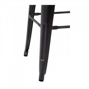 Hoher Bistrohocker aus grauem Stahl mit Holzsitz - 4er-Set - Bolero