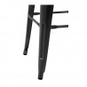 Hoher Bistrohocker aus grauem Stahl mit Holzsitz - 4er-Set - Bolero